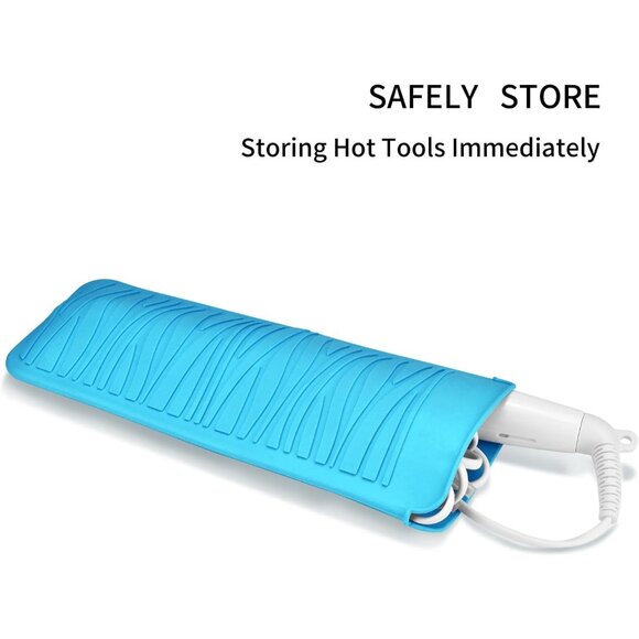 Silicone Heat Resistant Travel Mat Pouch for Hair Straighteners, Curling Irons, - Picture 4 of 7